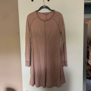 Philosophy Sweatshirt Dress- Dusty Rose